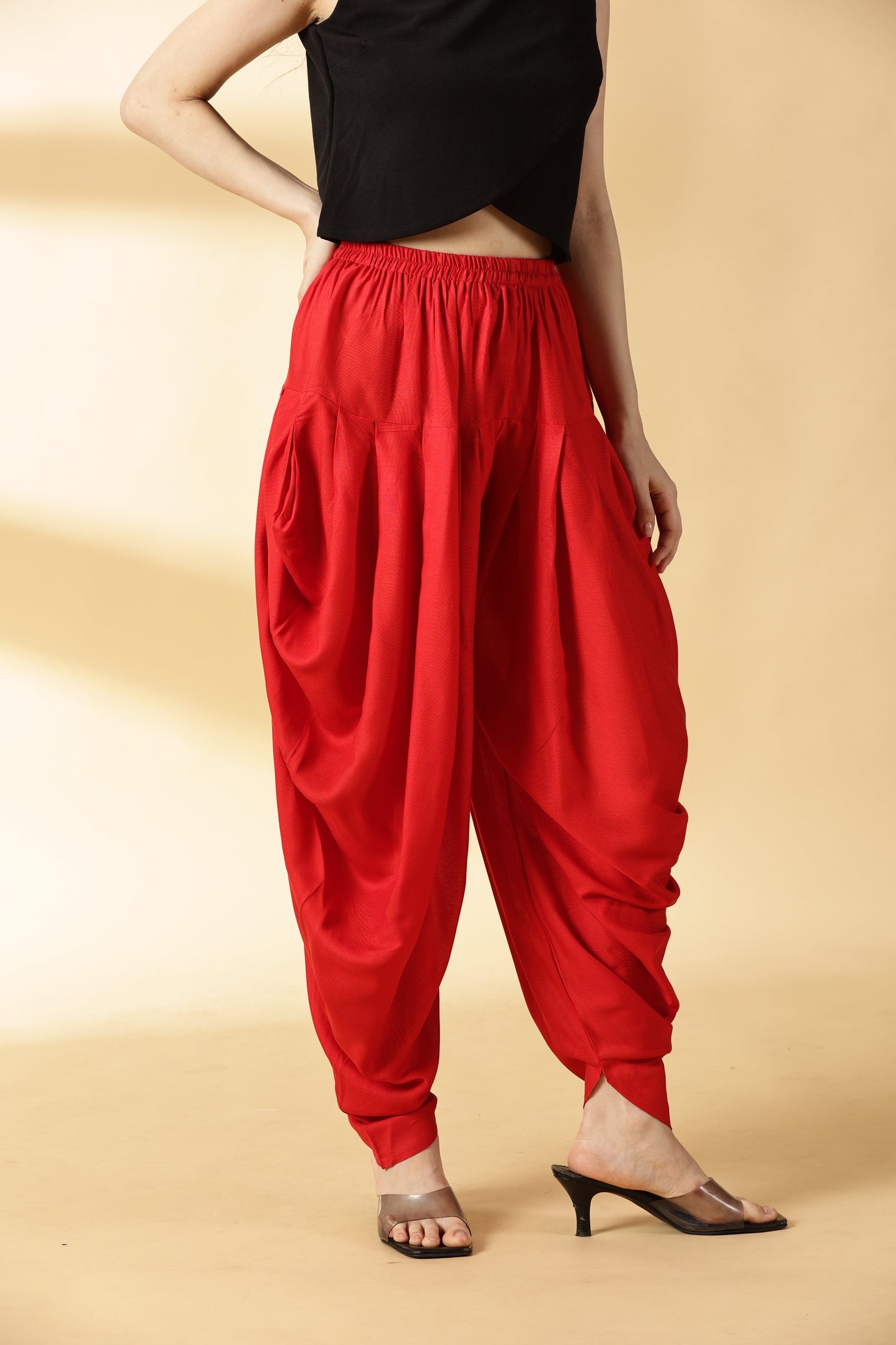 Women Red Reyon Dhoti