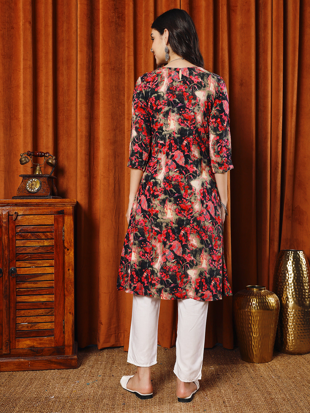 Women Multi Printed Chikankari Kurta