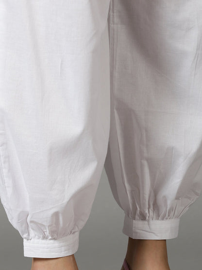Pink Lucknowi Chikankari Kurta With Cuff Pant
