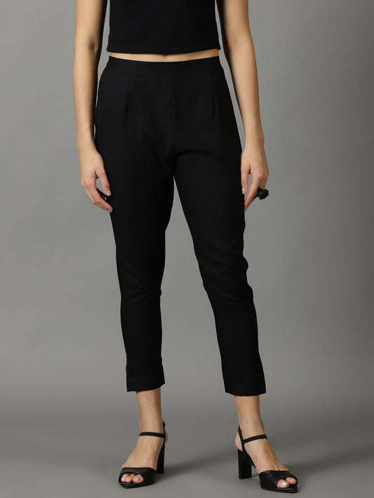Regular Fit Women Rayon Trousers