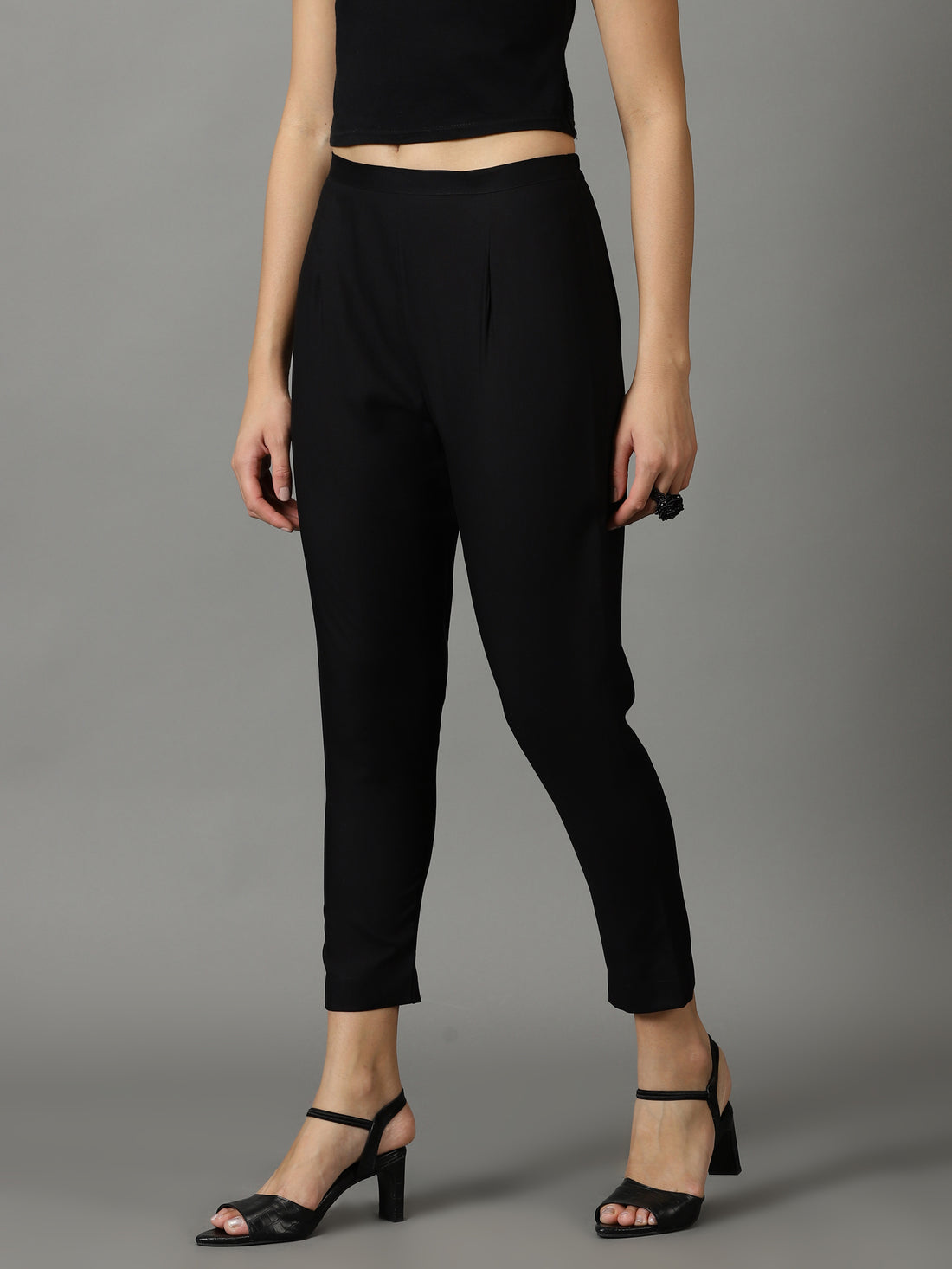 Regular Fit Women Rayon Trousers
